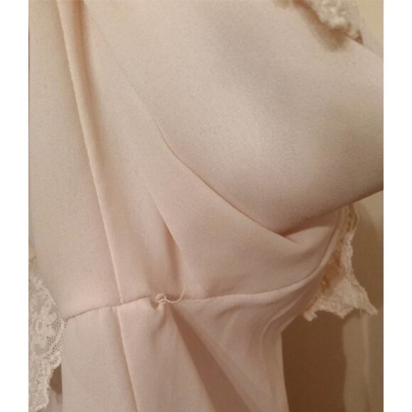 𝅺Vintage 60-70s cream romantic goth dress up layer dressy lace blouse s/m. - Picture 6 of 7